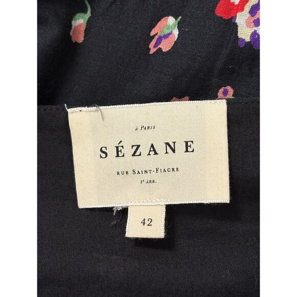 Sezane Aurelie Mini Dress Long Sleeve Floral Women's US 10/ EU 42 Fairy Romantic - Picture 8 of 9